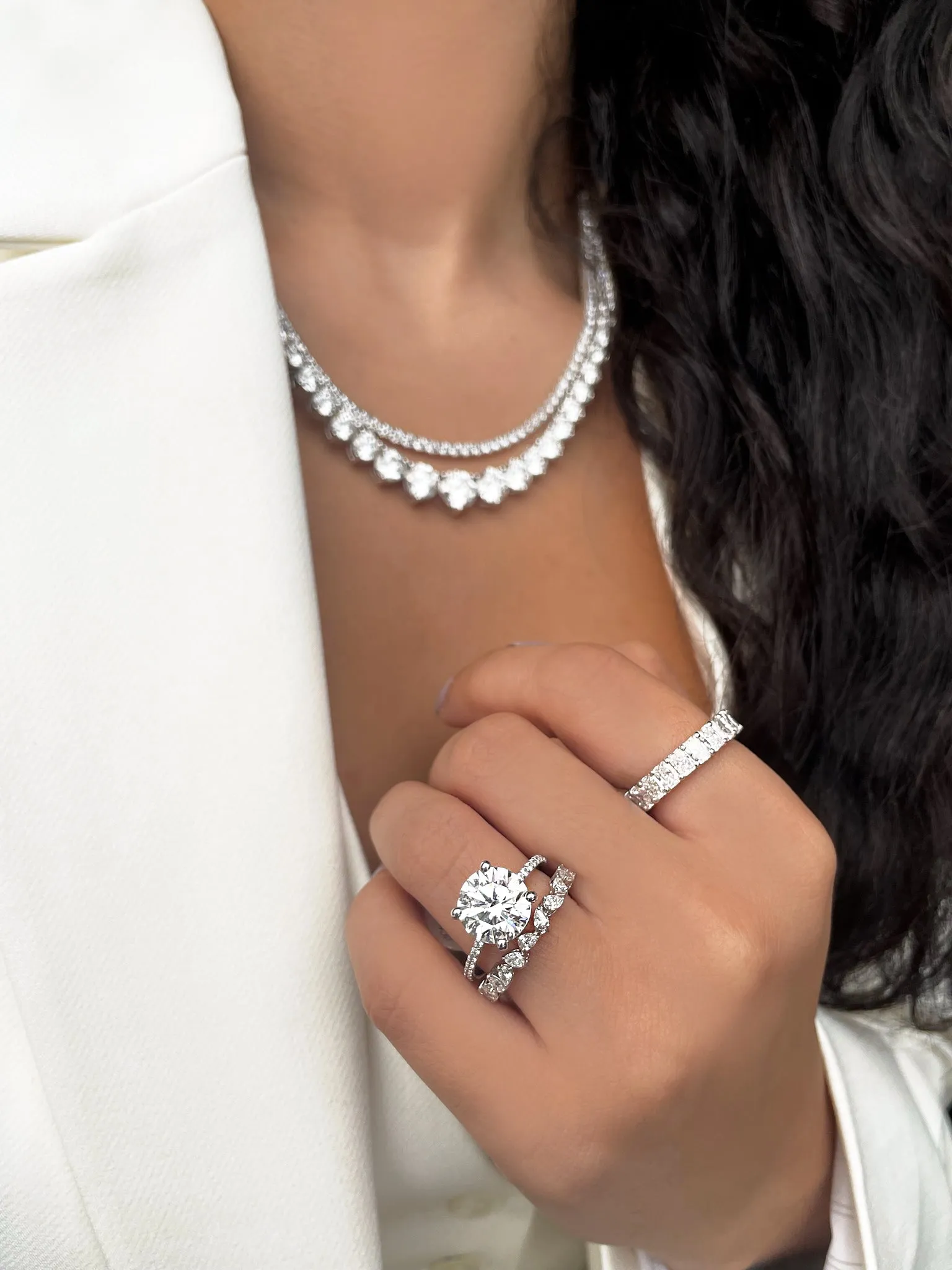 41 Cts Tennis Necklace Lab Grown sold by Meira T product image thumbnail 2