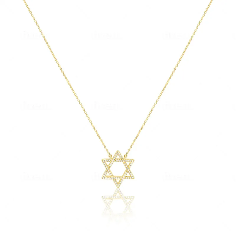 Diamond Star of David Necklace (ONLINE EXCLUSIVE) sold by Meira T