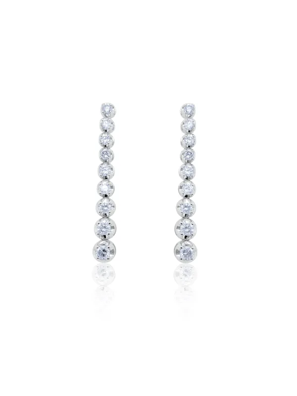 Graduated Diamond Tennis Earrings sold by Meira T