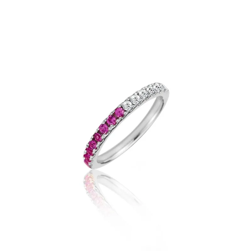 Diamond & Ruby Half and Half Ring sold by Meira T