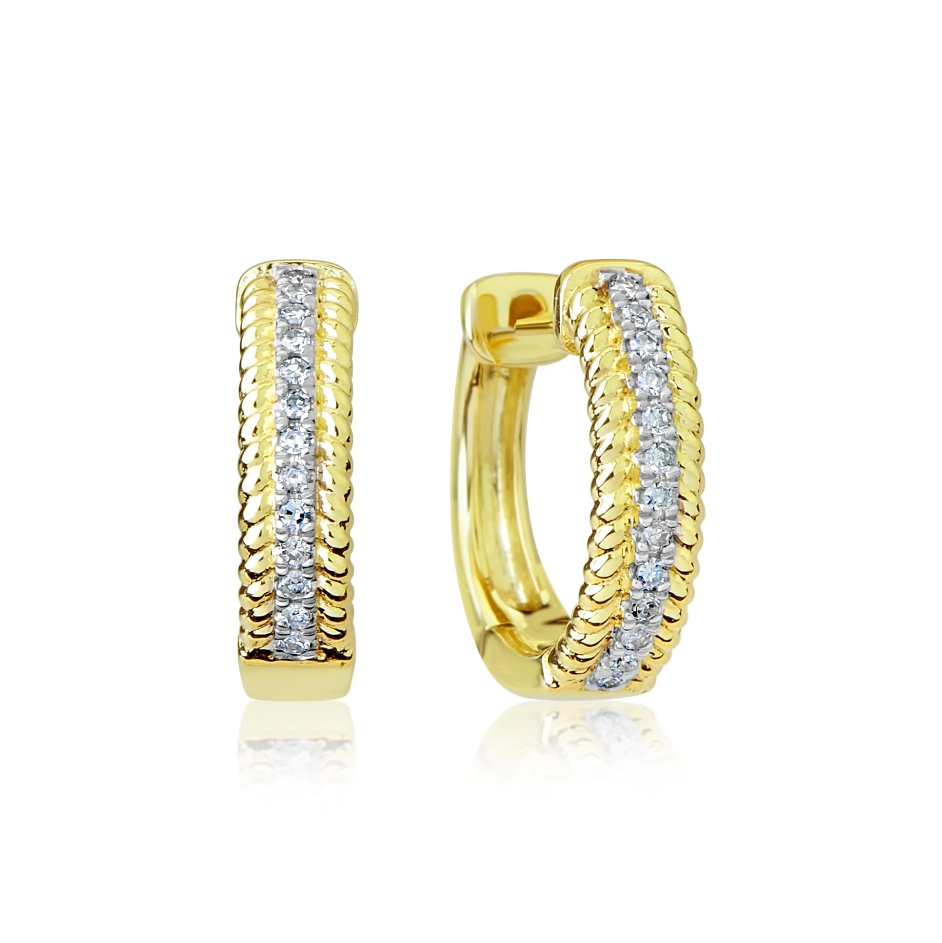 Yellow Gold and Diamonds Hoops sold by Meira T