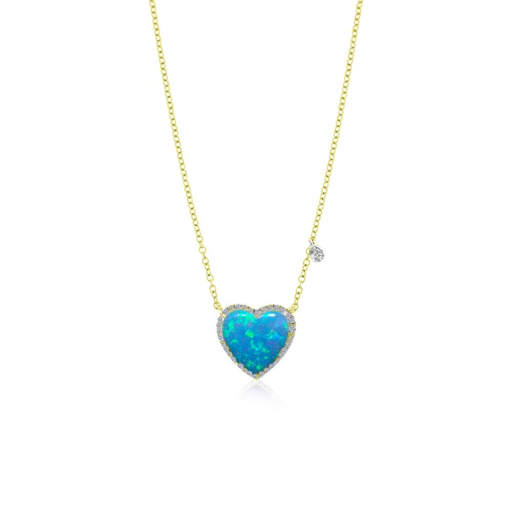 Blue Opal Heart Necklace sold by Meira T