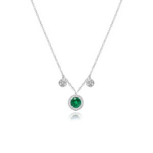 Dainty Emerald and Diamonds Necklace sold by Meira T