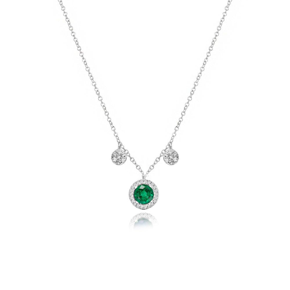 Dainty Emerald and Diamonds Necklace sold by Meira T