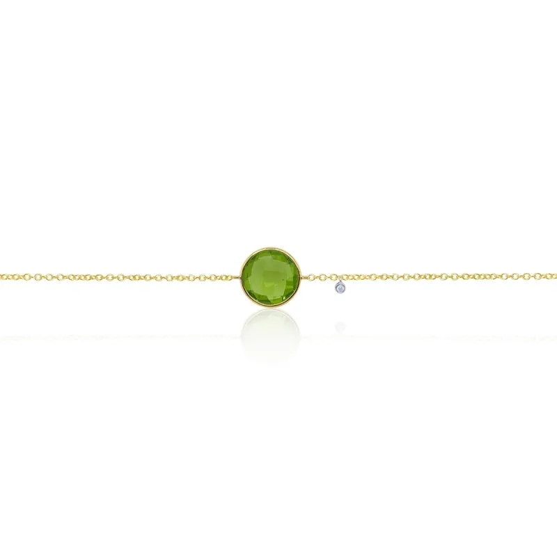 Yellow Peridot and Bezel Bracelet sold by Meira T