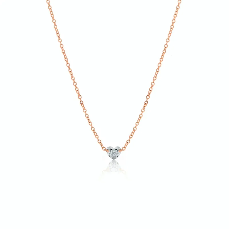 Rose Gold Drilled Heart Diamond sold by Meira T