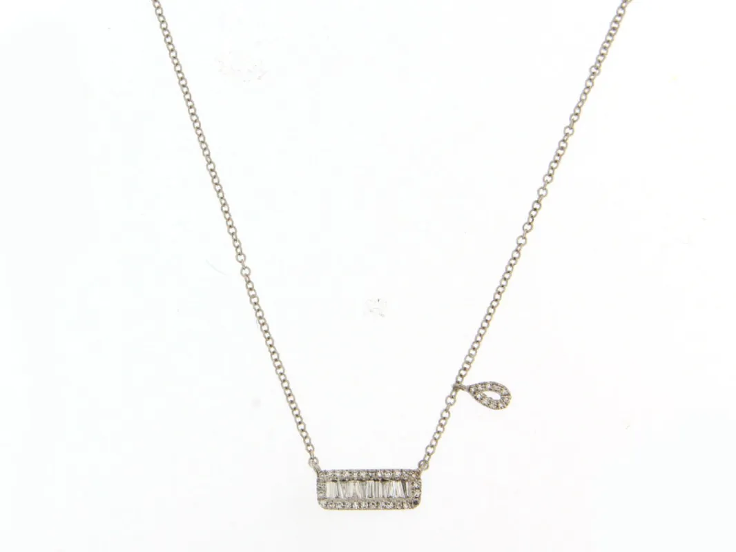 Baguette Diamond Bar Necklace sold by Meira T
