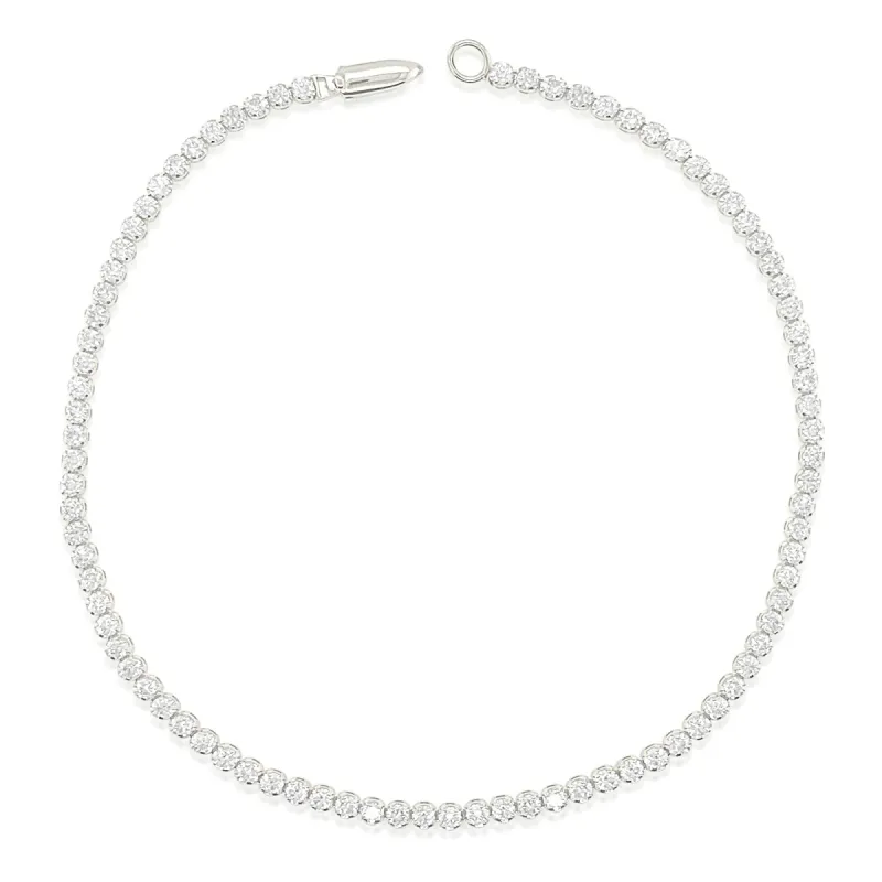1.42 White Gold Diamond Tennis Bracelet With Press Lock sold by Meira T