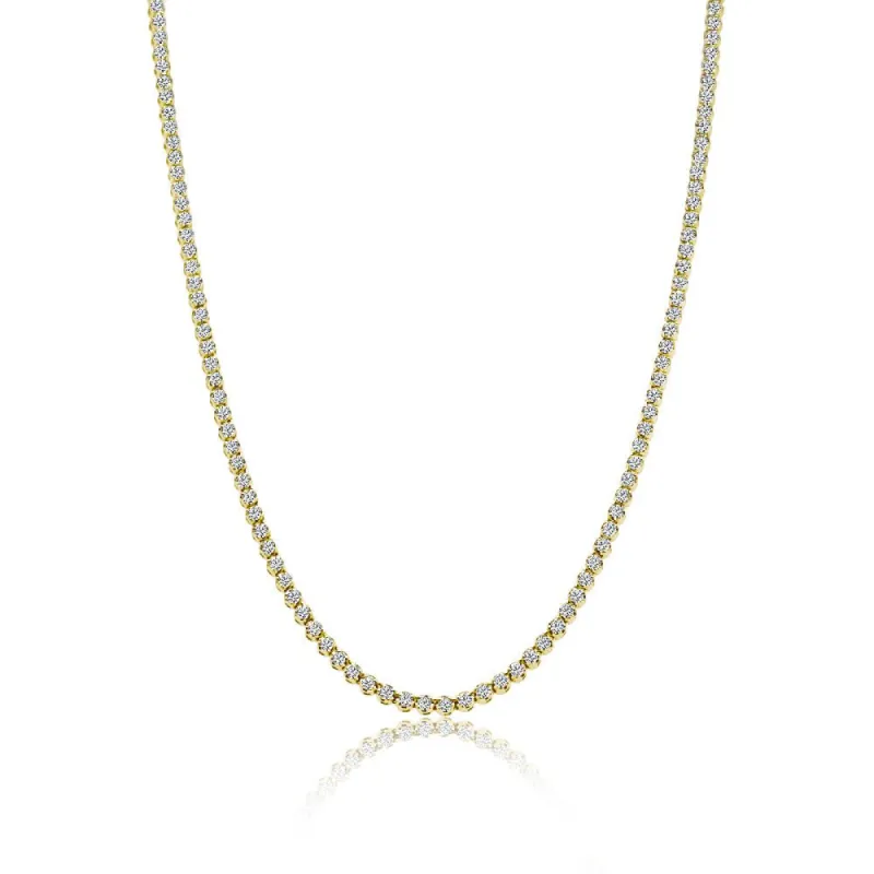 1.5 Carat Yellow Gold Diamond Tennis Necklace sold by Meira T