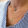 Yellow Gold Diamond Blue and Black Diamond Evil Eye Necklace sold by Meira T