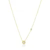 Dainty Yellow Gold Diamond and Bezel Necklace sold by Meira T