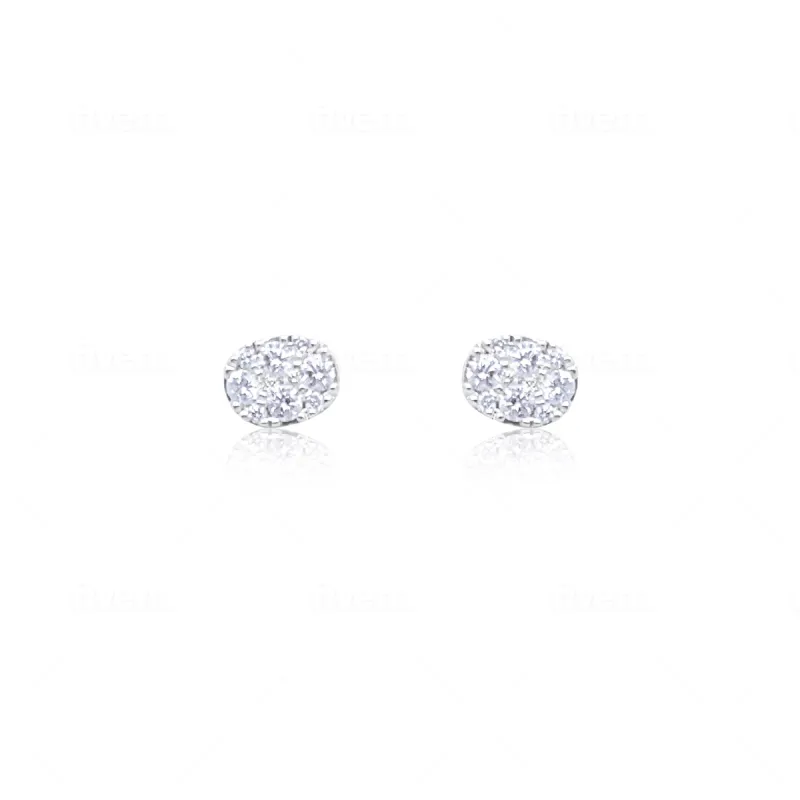 White Gold Diamond Oval Studs sold by Meira T