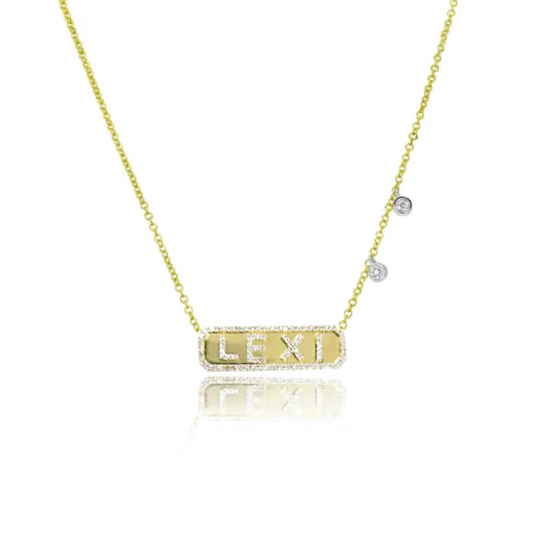 Diamond Name Plate Necklace sold by Meira T