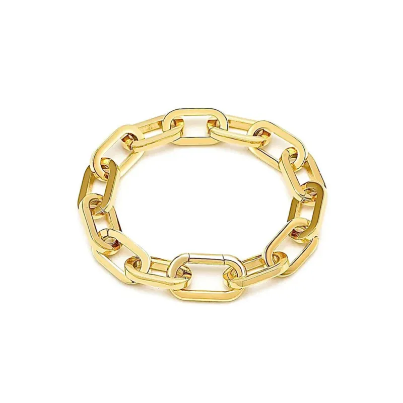 High Polish Gold Plated Paperclip Bracelet sold by Meira T