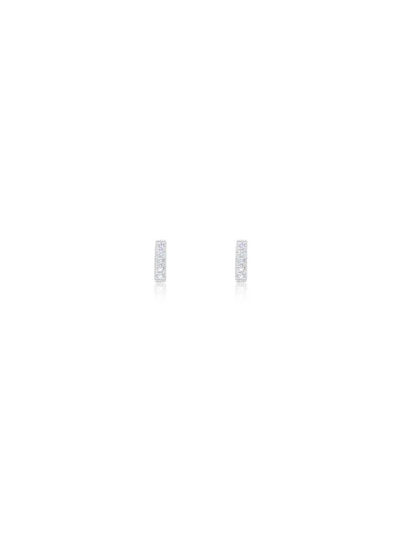 White Gold Bar Earrings sold by Meira T