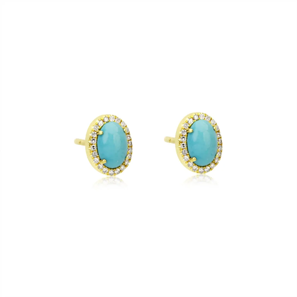 Turquoise and Diamond Stud sold by Meira T
