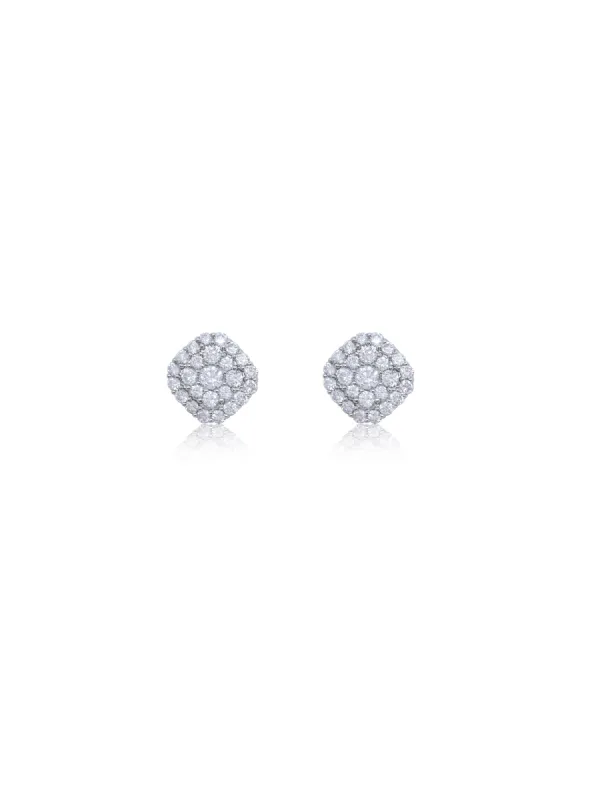 Cushion Shaped Pave Diamond Studs - ONLINE EXCLUSIVE sold by Meira T