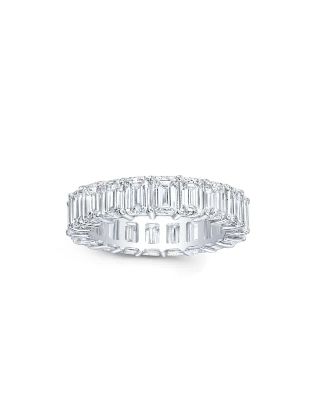 Eternity Band Ring | Emerald Cut 4ct LAB Diamond sold by Meira T