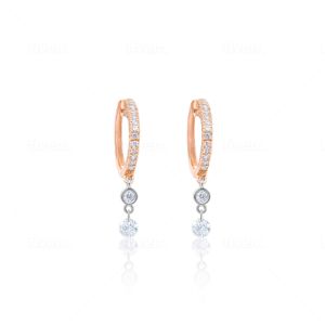 Rose Gold Dangling Diamond Huggies sold by Meira T