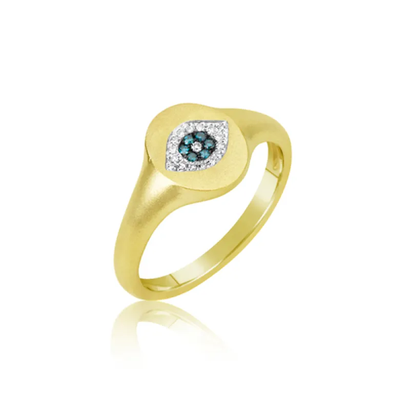 Evil Eye Signet Diamond Ring sold by Meira T