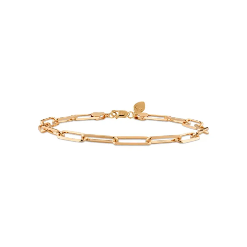 14kt Rose Gold Paper Clip Ankle Bracelet 9 Inches sold by Meira T