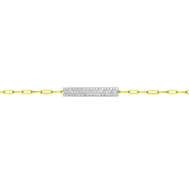 1 Carat Chunky Pave Diamond Bar Paperclip Bracelet sold by Meira T