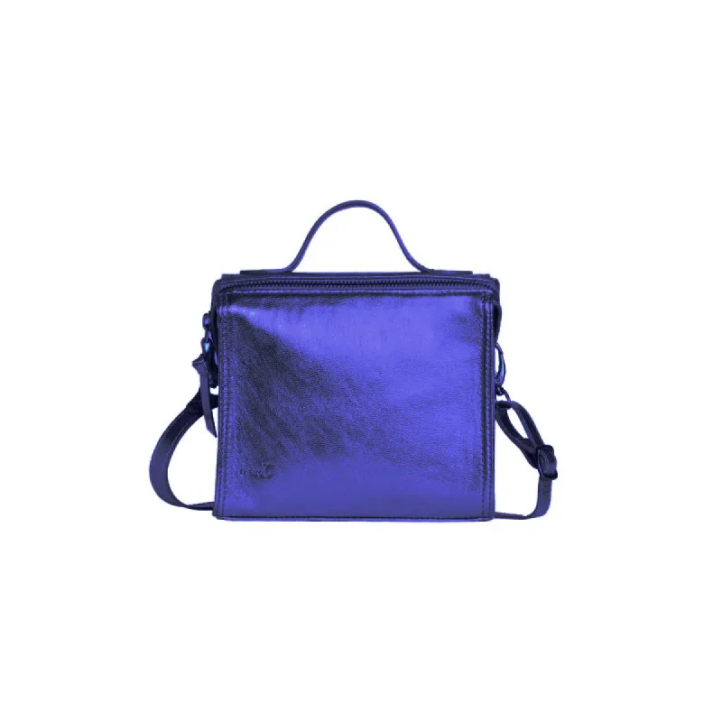 The Mettalic Navy Mini Meira Bag sold by Meira T
