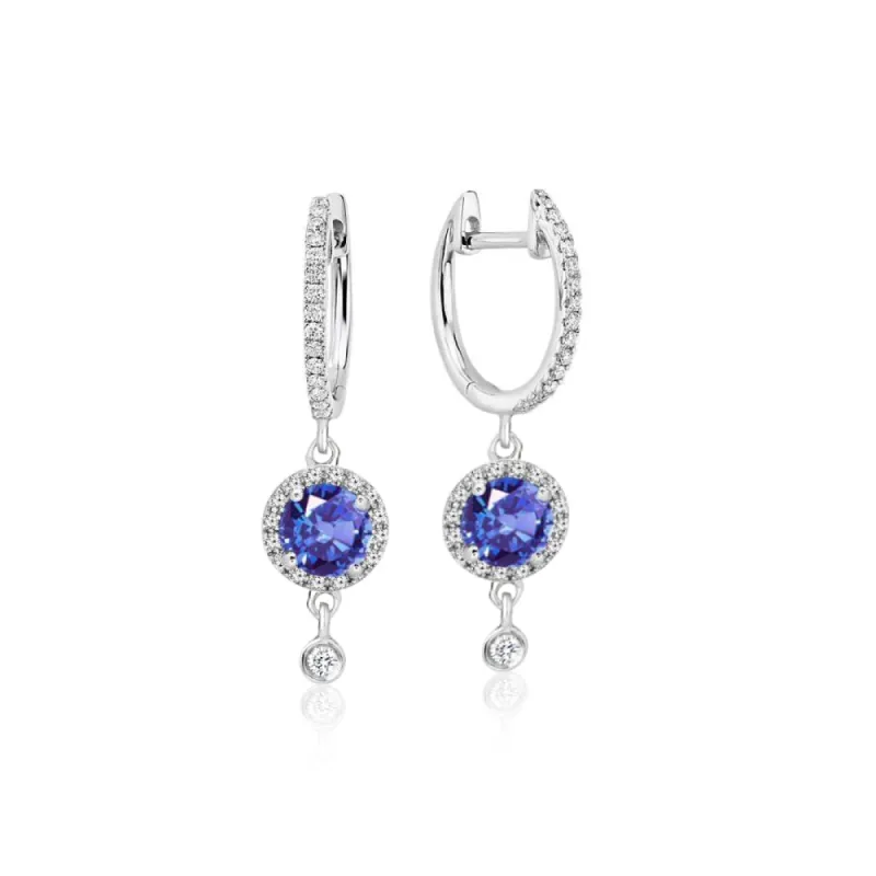 Blue Sapphire Drop Earrings sold by Meira T