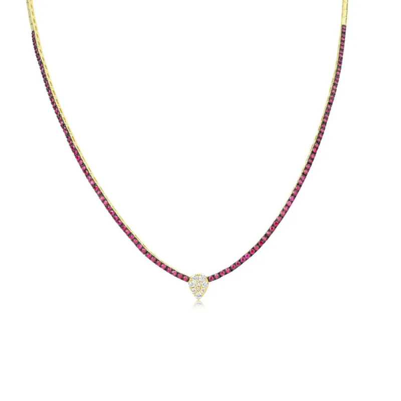 Ruby and Diamond Tennis Necklace- ONLINE EXCLUSIVE sold by Meira T