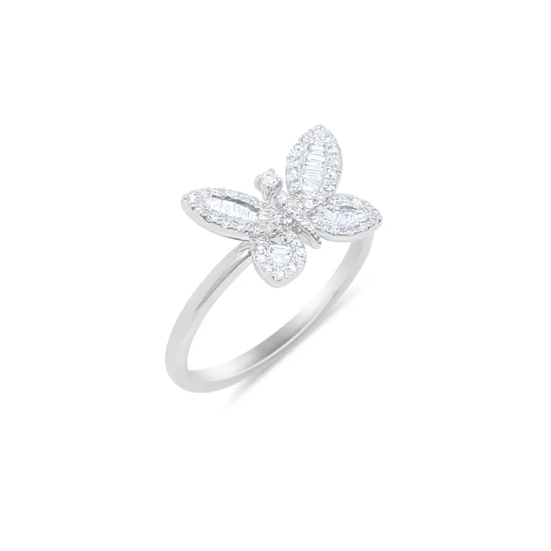 White Gold Diamond Butterfly Ring sold by Meira T
