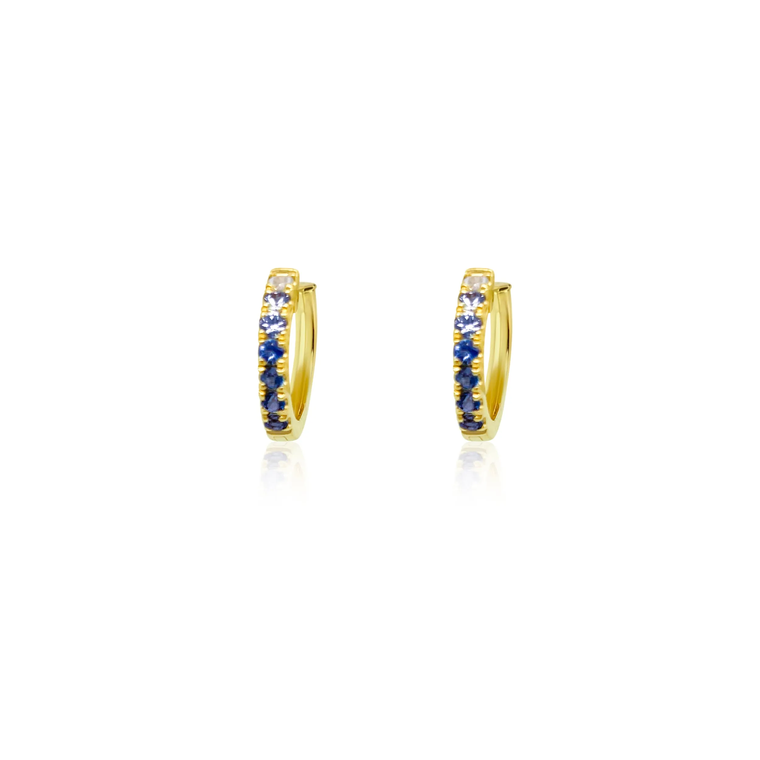 Yellow Gold Ombre Blue Sapphire Huggie Earrings *ONLINE EXCLUSIVE* sold by Meira T