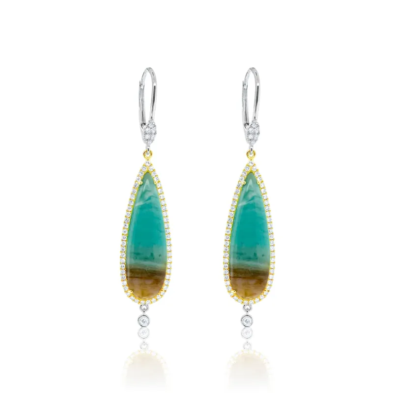 Opal Slab Drop Earrings made by Meira T