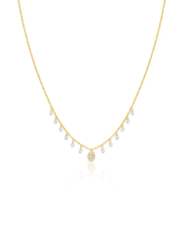 Yellow Gold Drilled Diamond Necklace sold by Meira T
