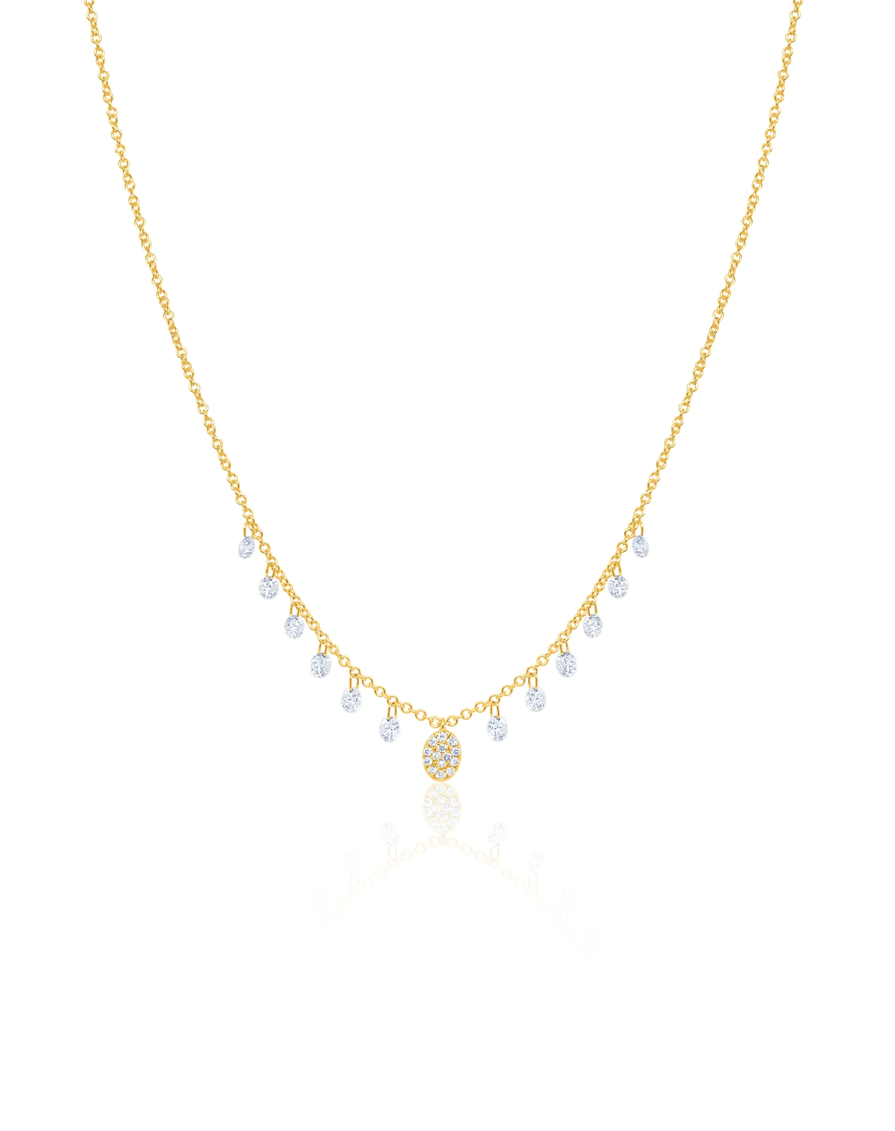 Yellow Gold Drilled Diamond Necklace sold by Meira T
