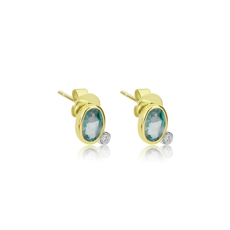 Green Sapphire Diamond Studs sold by Meira T