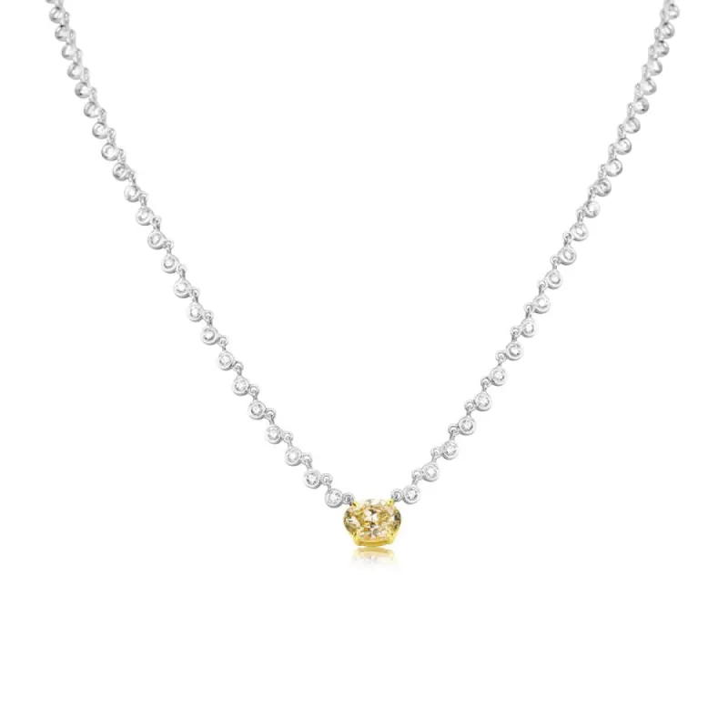 White Gold and Champagne Diamond Necklace sold by Meira T