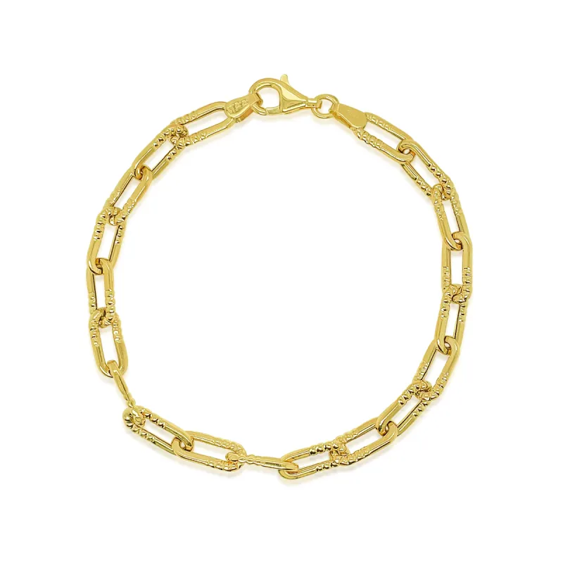 Yellow Gold Paperclip Chain Bracelet sold by Meira T