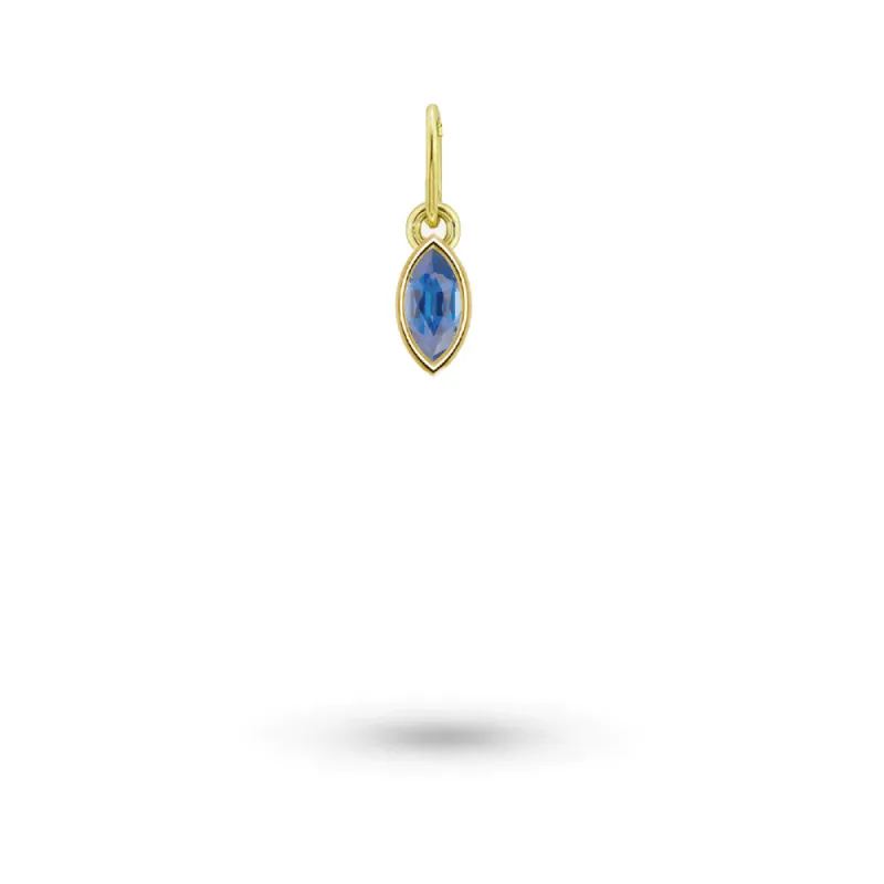 Blue Sapphire Marquise Cut Hoop Charm sold by Meira T