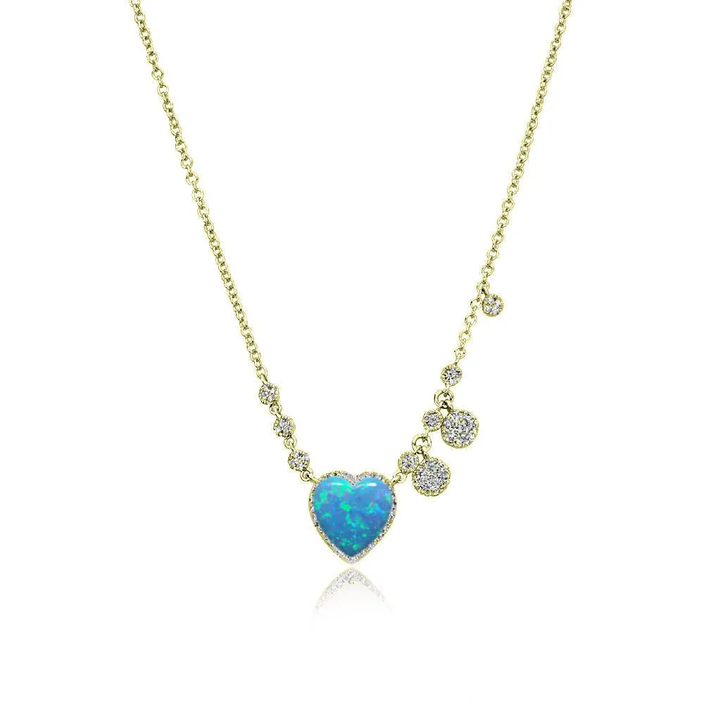 Opal Yellow Gold Heart Necklace sold by Meira T