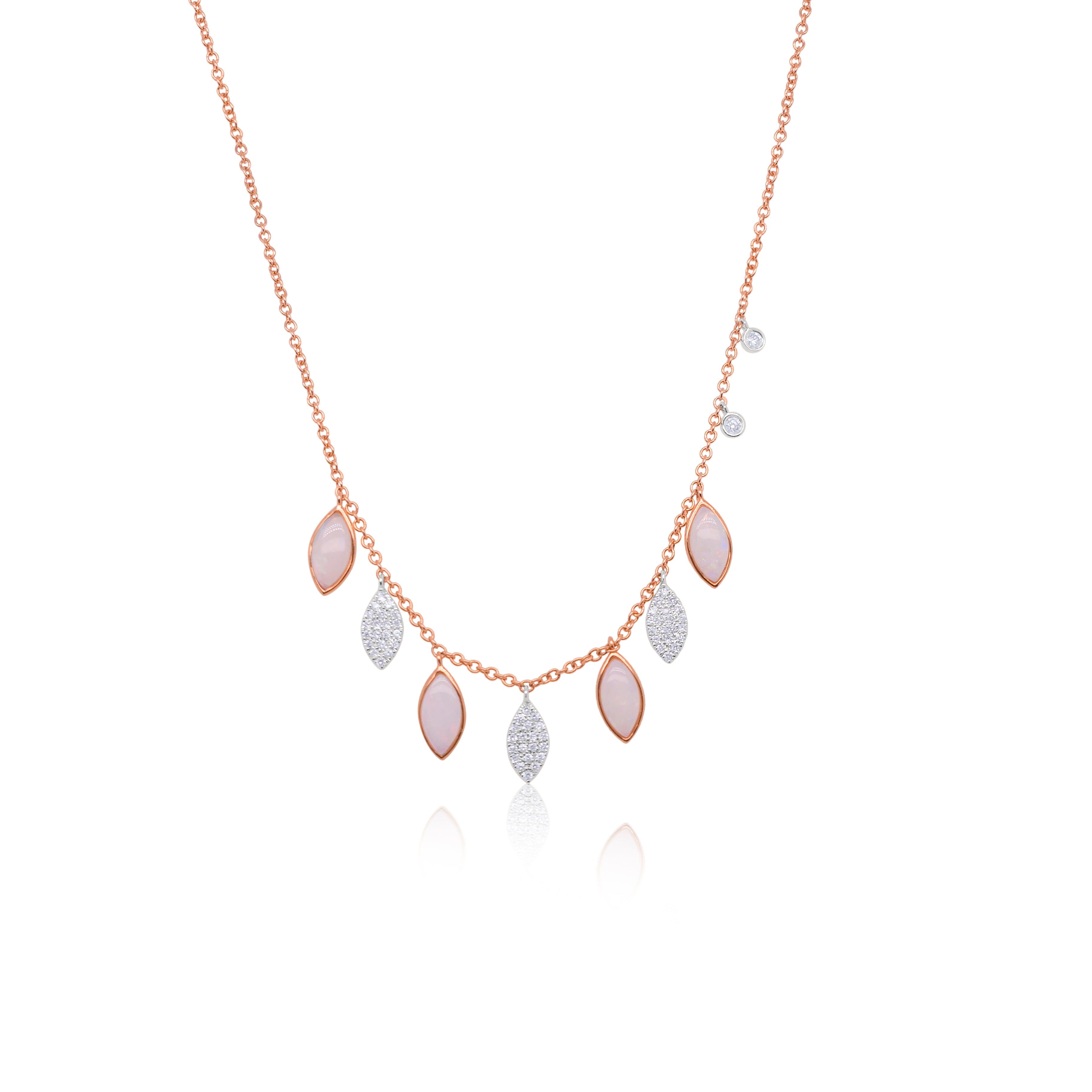 Opal and Diamond Fringe Necklace sold by Meira T