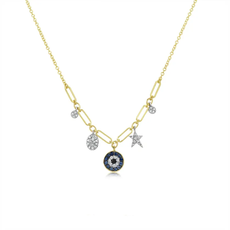 Evil Eye Diamond Charm Necklace sold by Meira T