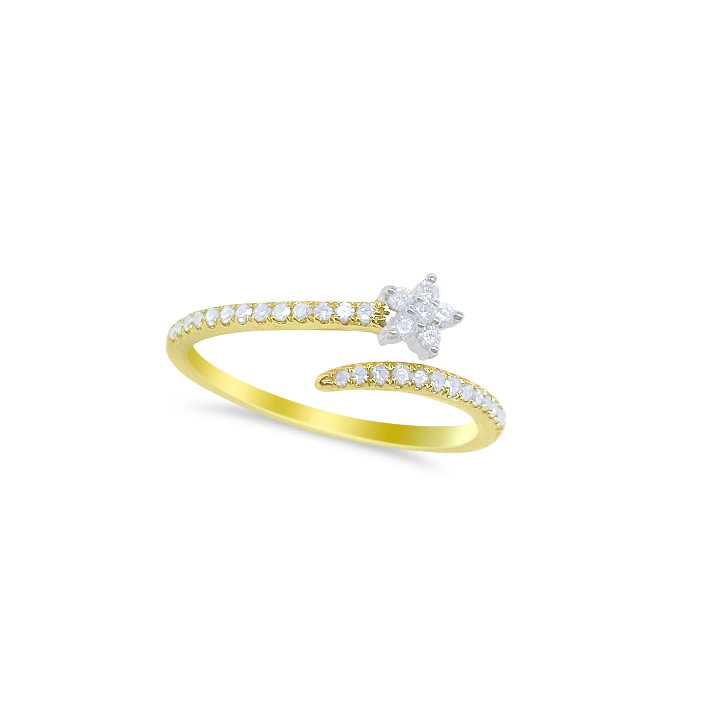 Two Tone Gold Diamond Star Twist Ring sold by Meira T