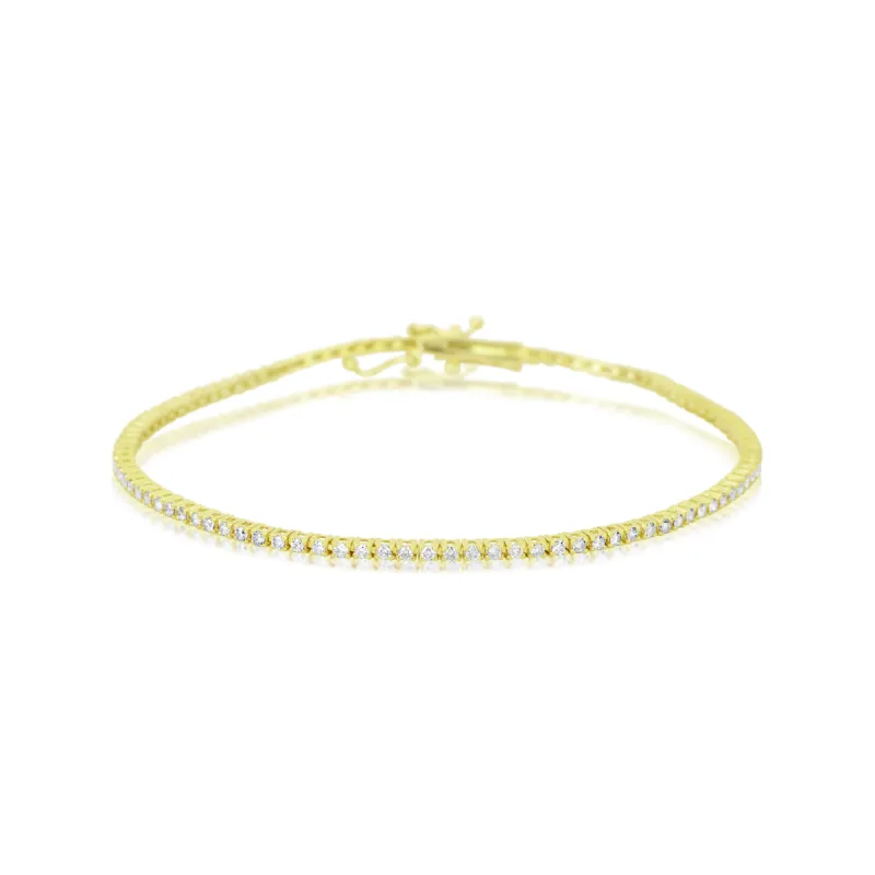 Yellow Gold 1 Carat Diamond Tennis Bracelet sold by Meira T