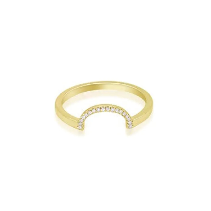 Yellow Gold Diamond Arch Ring sold by Meira T