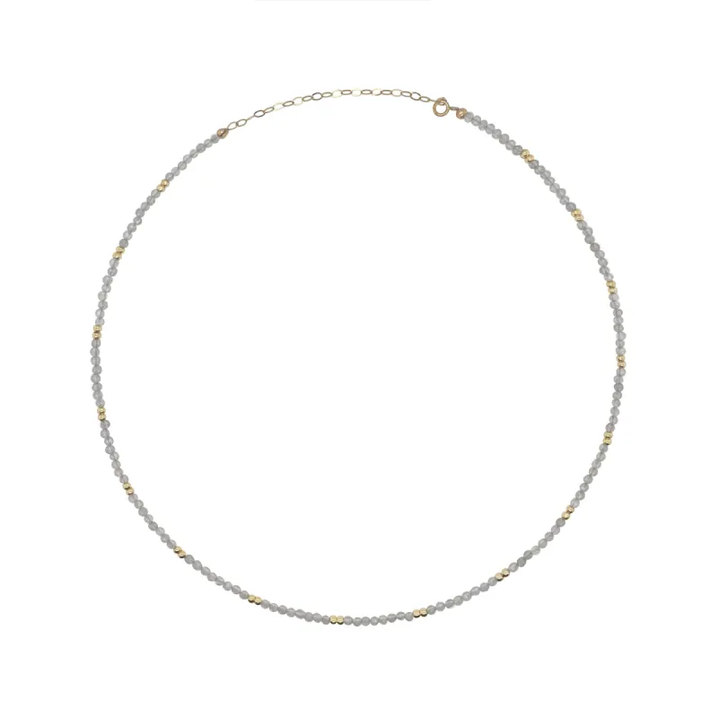 Microbead Moonstone and Gold Bead Choker sold by Meira T