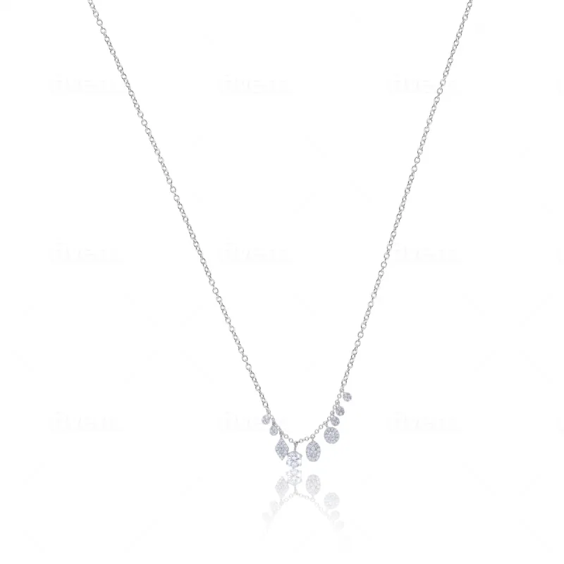 White Gold Dainty Diamond Charms Necklace sold by Meira T