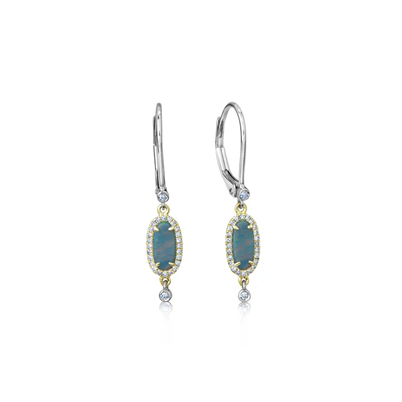 Dainty Opal Drop Earrings sold by Meira T