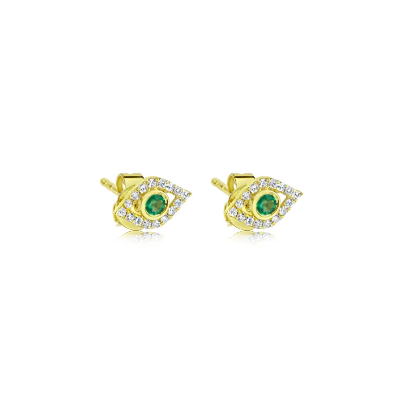 Emerald Evil Eye Studs sold by Meira T