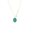 Yellow Gold Opal and Diamond Necklace sold by Meira T