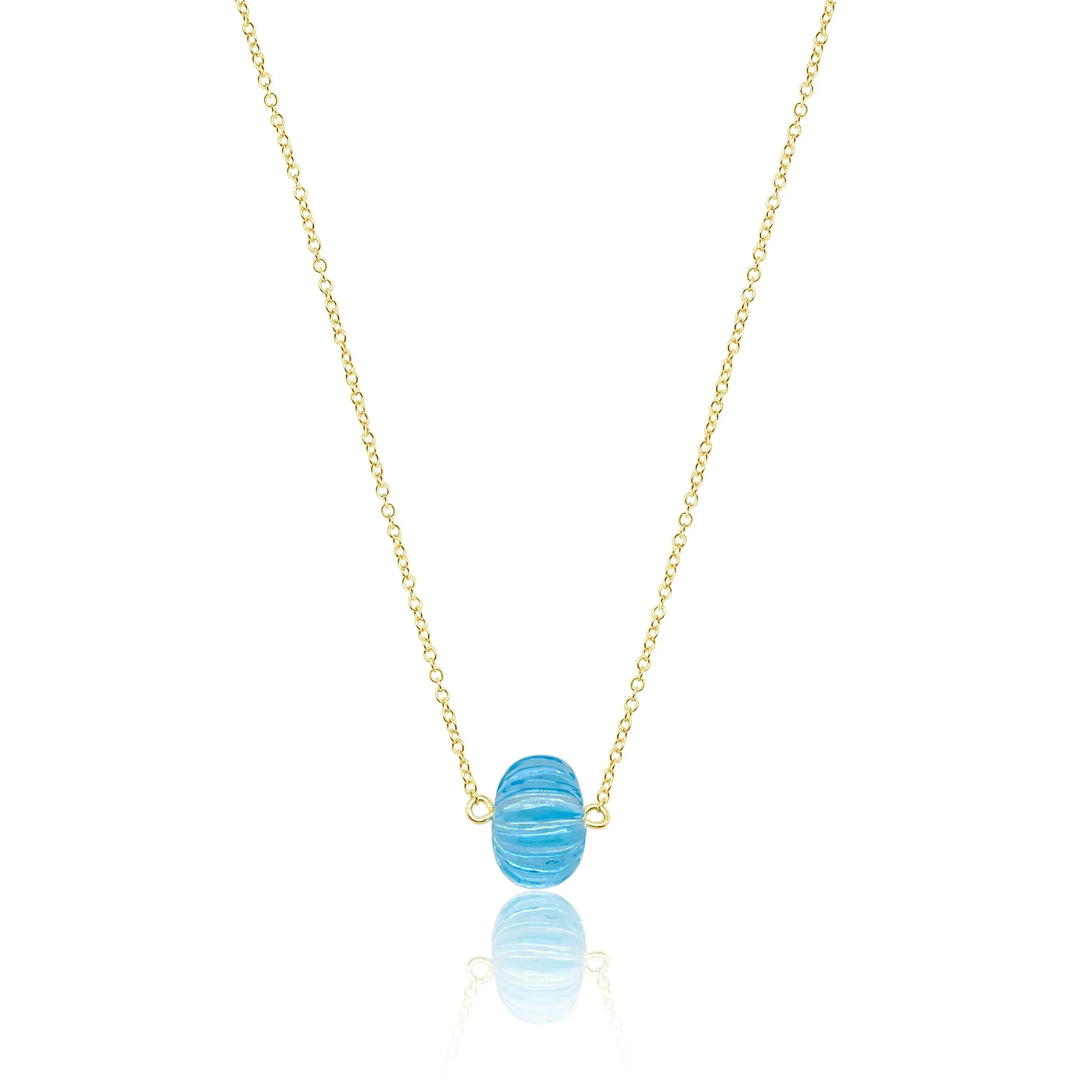 Yellow Gold Blue Topaz Necklace sold by Meira T
